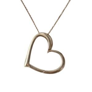 Milor 950 Sterling Silver Open Heart Hinged Charm Holder Pendant 18-20"